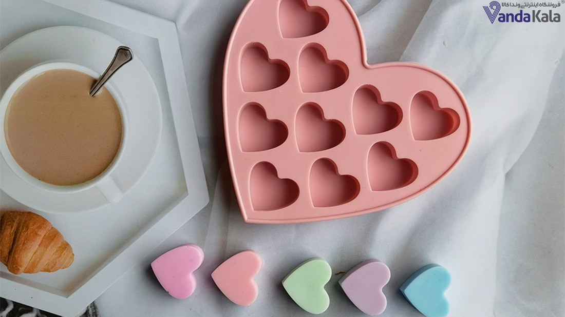 خرید قالب شکلات سیلیکونی قلبی