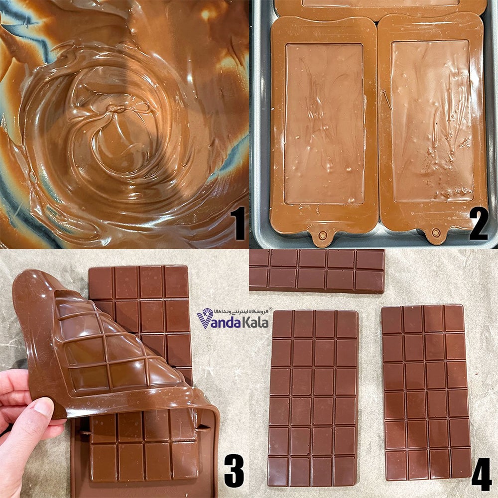 طرز تهیه شکلات تخته ای با قالب سیلیکونی